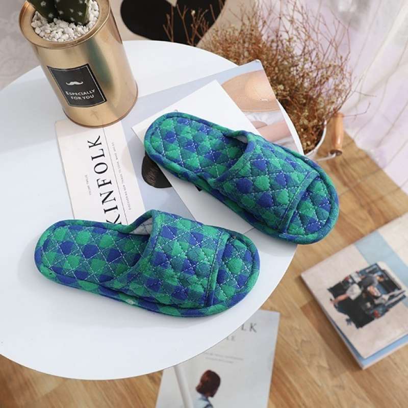 여성용 블루 및 그린 체크 무늬 천 베이스 [입자 없음]