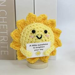 新品跨境亚马逊热销 Crochet Positive sun 毛线玩偶励正能量卡片
