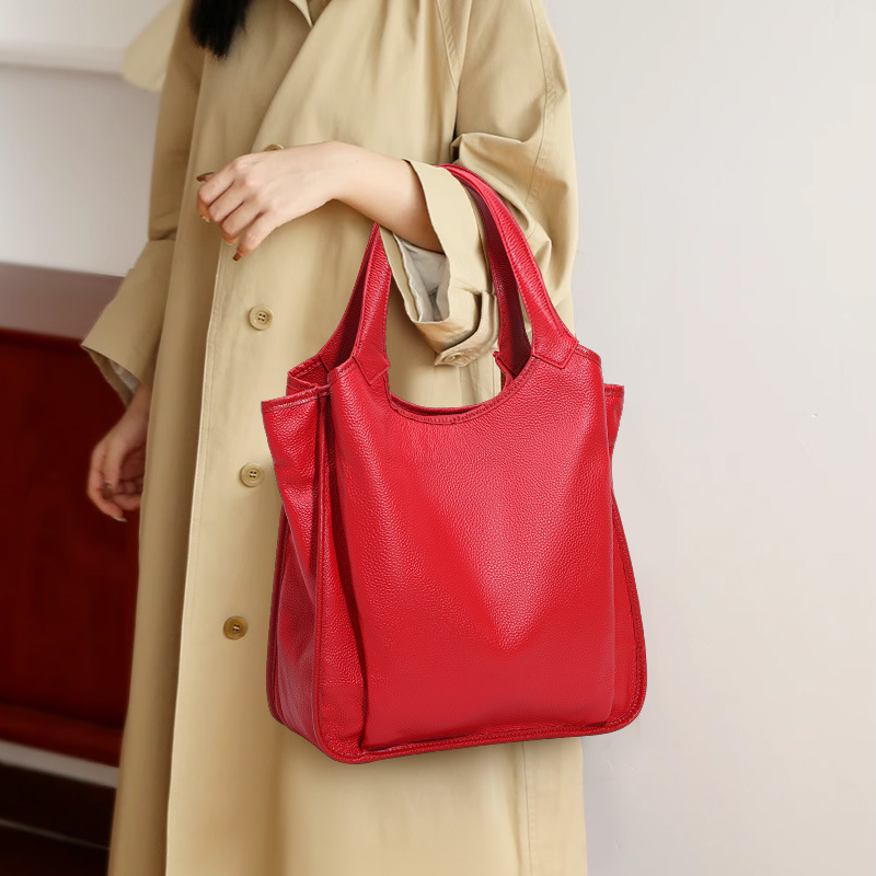 Women's Handbags 2026 New Arrival Top Grain Cowhide Shoulder Bag Fashion Versatile Large Capacity Tote Bag - Thumbnail 2