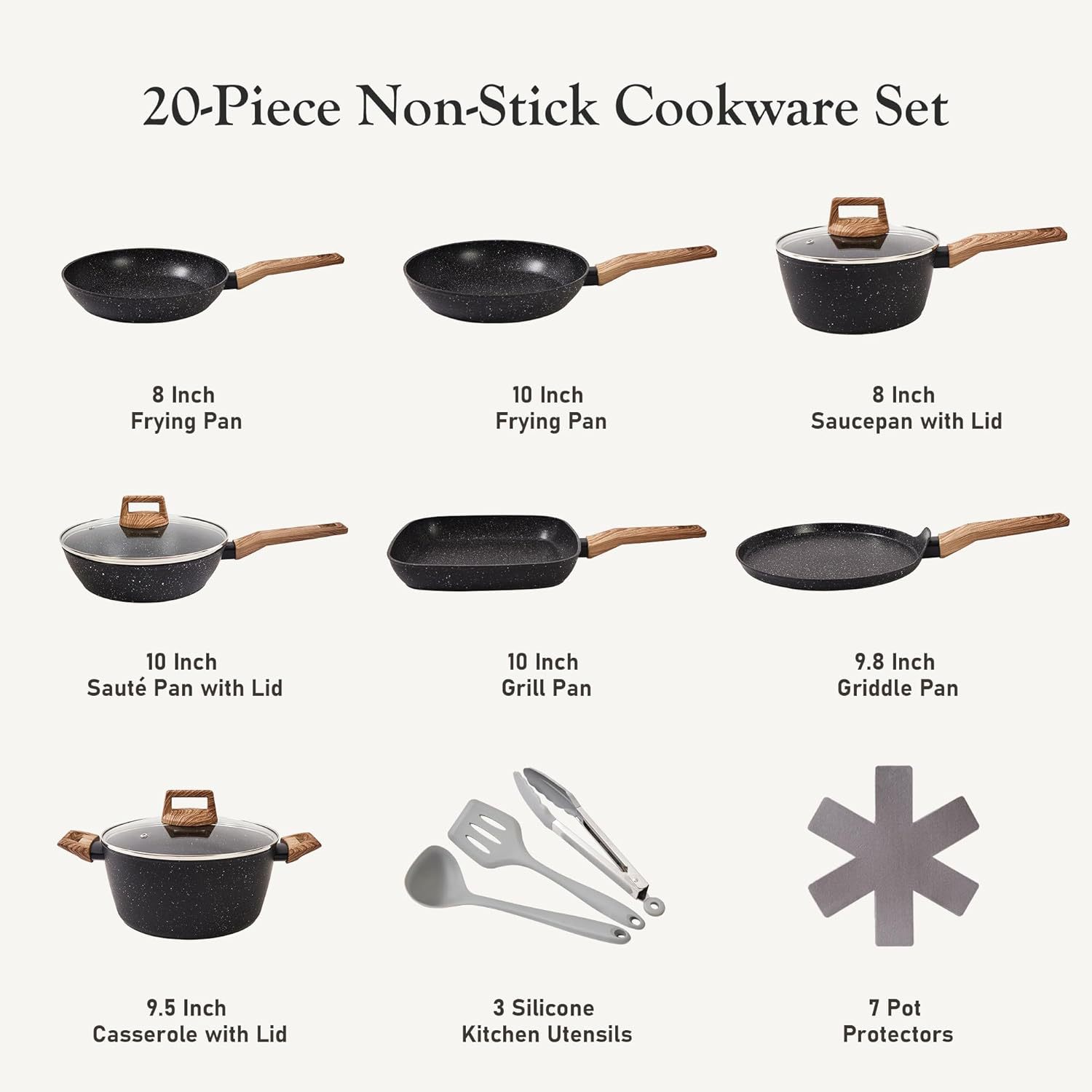 Set de platos caseros de arroz de piedra antiadherente set de regalos freidora de crema set de 13 piezas set al por mayor