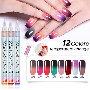 Cross-border hot-selling nail pen suit nail art water-based quick-drying high-end color acrylic pigment makeup marker pen wholesale