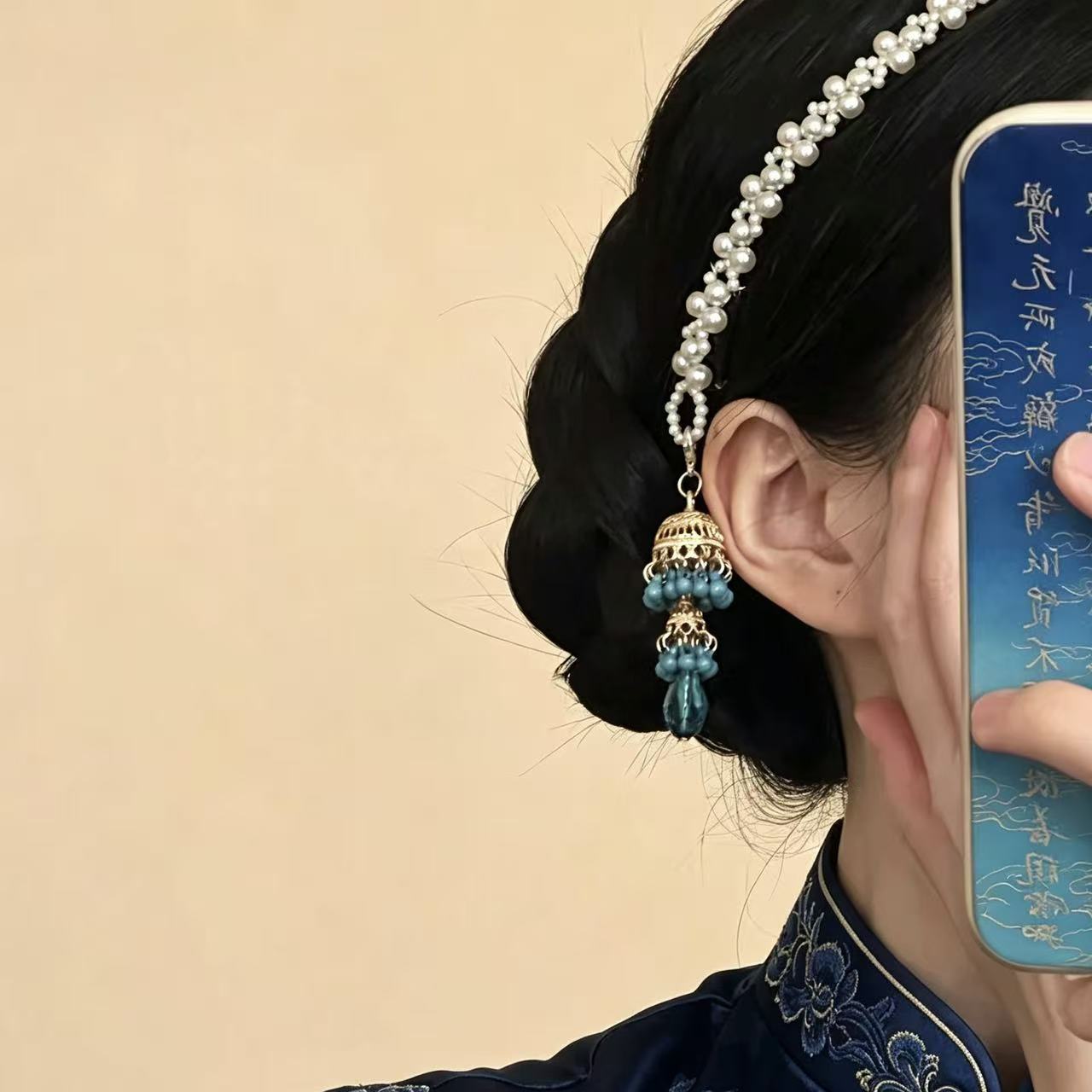 2026 New Model "Wind Chime" Vintage Bell Tassel Pearl Hair Chain Hairpin for Women, New Chinese Style Cheongsam Hair Accessory