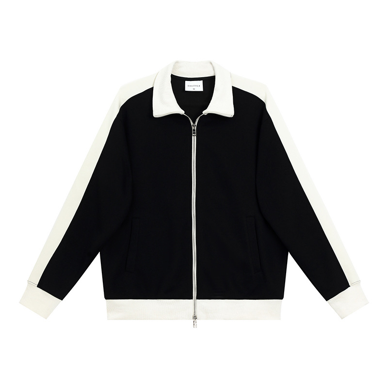 Cardigan de doble cremallera camiseta cultural de otoño y invierno camiseta publicitaria ropa de clase ropa de trabajo de grupo camiseta de cuello vertical logotipo impreso personalizado