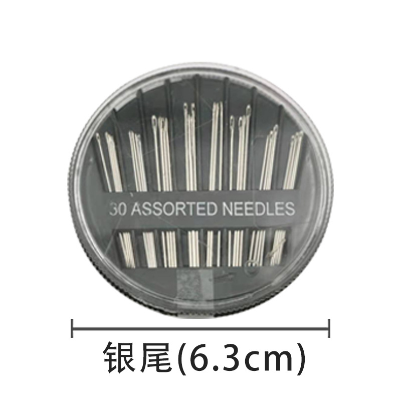 30 black disk silver tail needles