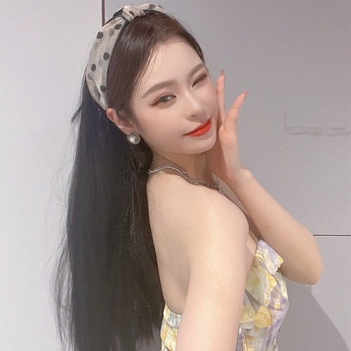 Wig for women, summer hairband integrated long straight hair lace front wig factory lightweight one-piece head covering