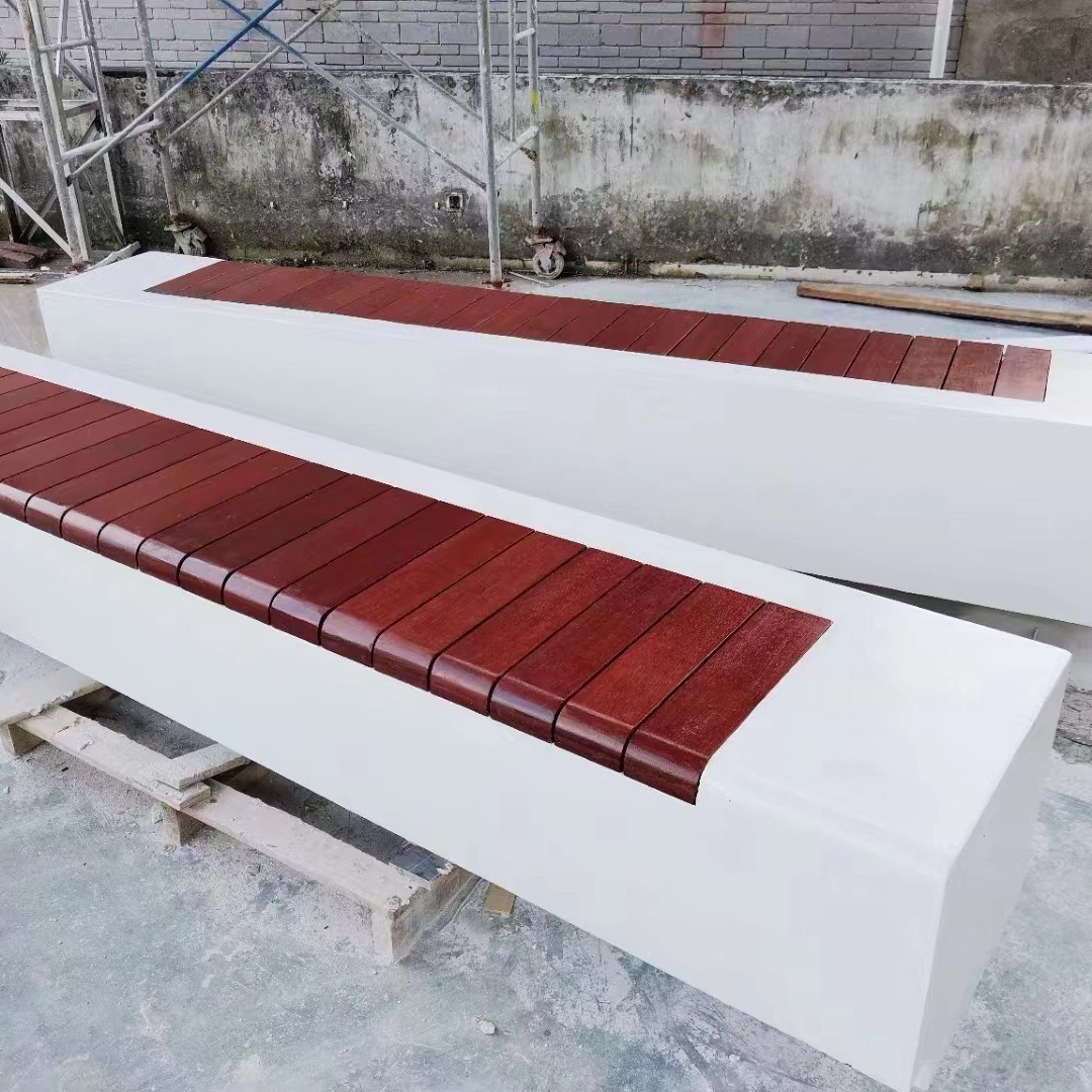 水磨石座椅户外园林景观公园学校绿化异形长条种植池休闲座凳厂家