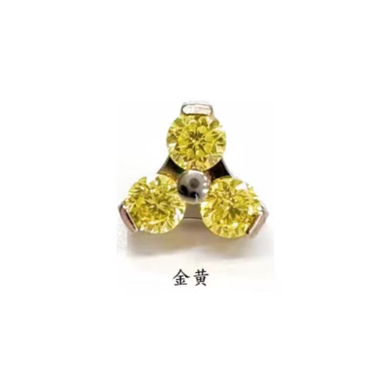 F136 Titanium Alloy Clover Zircon Earrings G23 Titanium New Multi-Color Ear Hole Maintenance Earrings Jewelry Head detail image 9