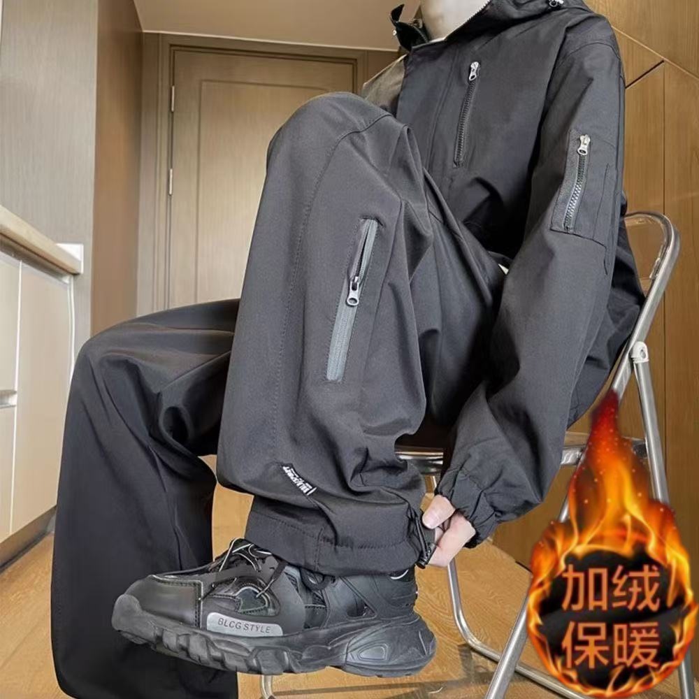 加绒工装冲锋裤机能秋冬加厚防水登山户外工装宽松爆款休闲裤潮牌