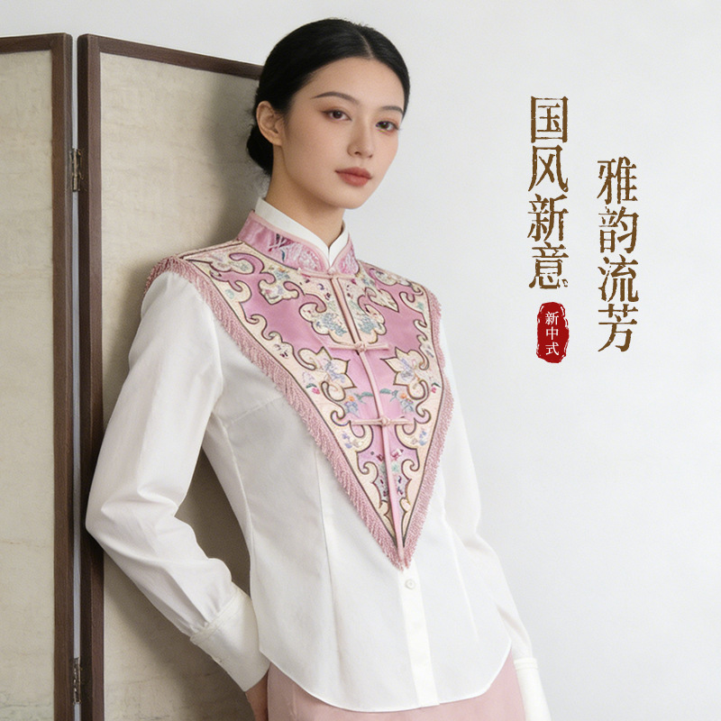Fashionable Fake Collar New Chinese Style Shawl Women's Shirt Performance Decoration Versatile Cloud Shoulder Cape Spring and Autumn New Outdoor Style