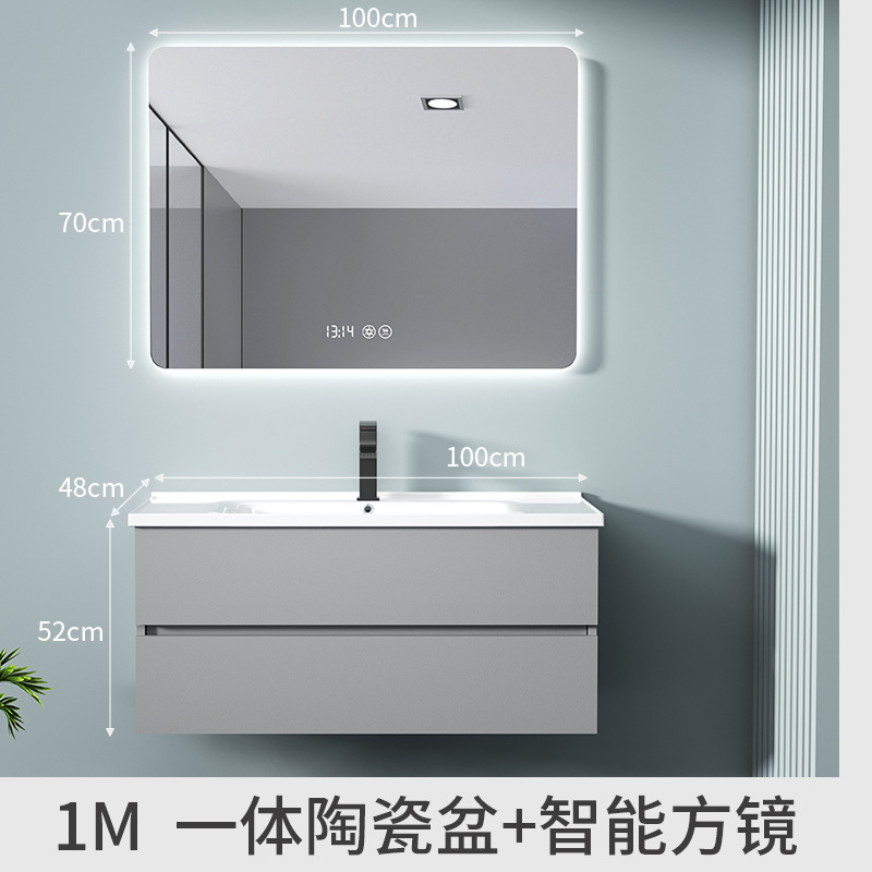 Gabinete de baño azul gris combinado cerámica lavabo lava