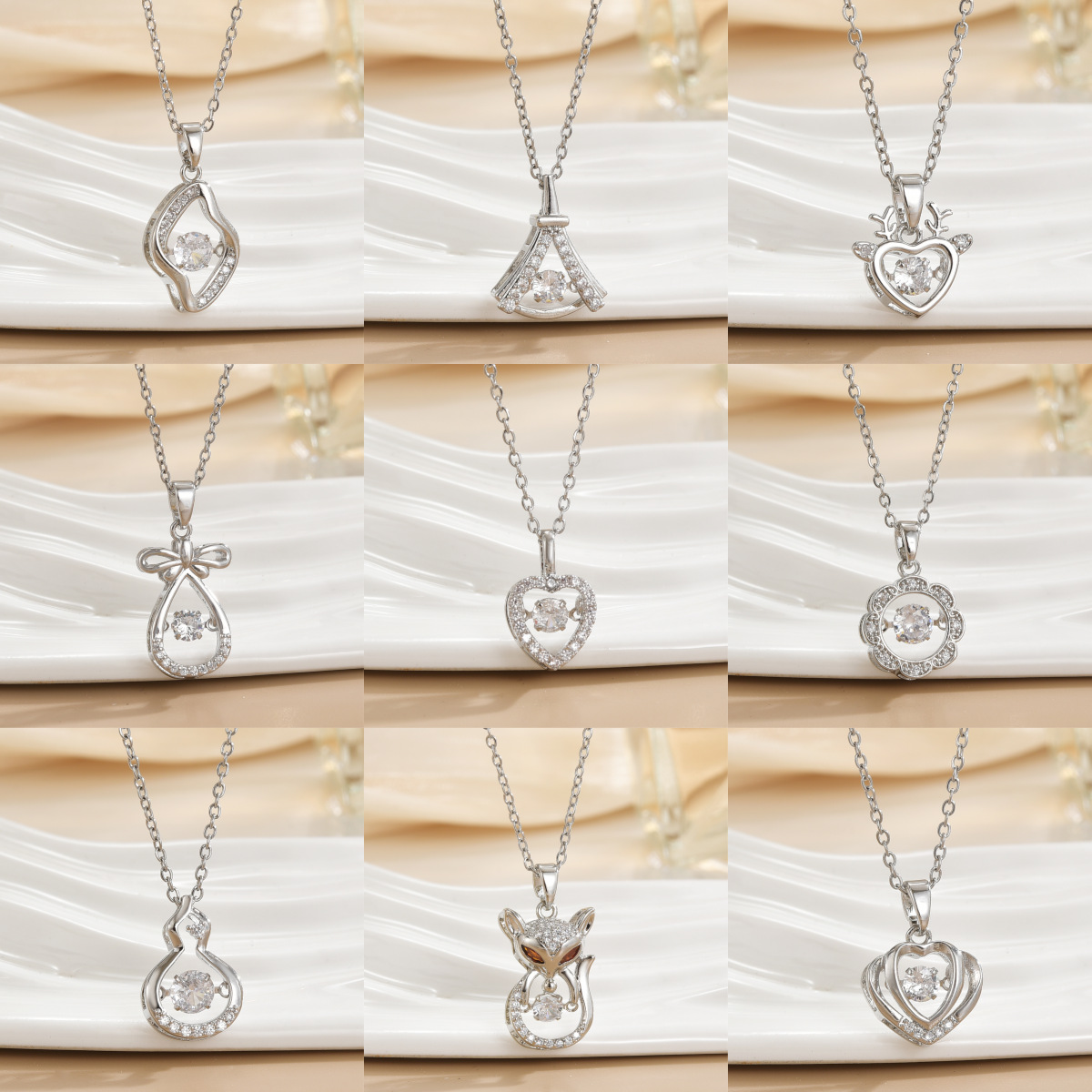 Elegant Four-leaf Clover Pendant Necklace For Women Geometric Design_voghion.com