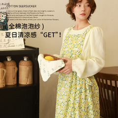 Foreign trade cross-border cotton Korean floral apron home kitchen apron housework apron with pockets factory wholesale