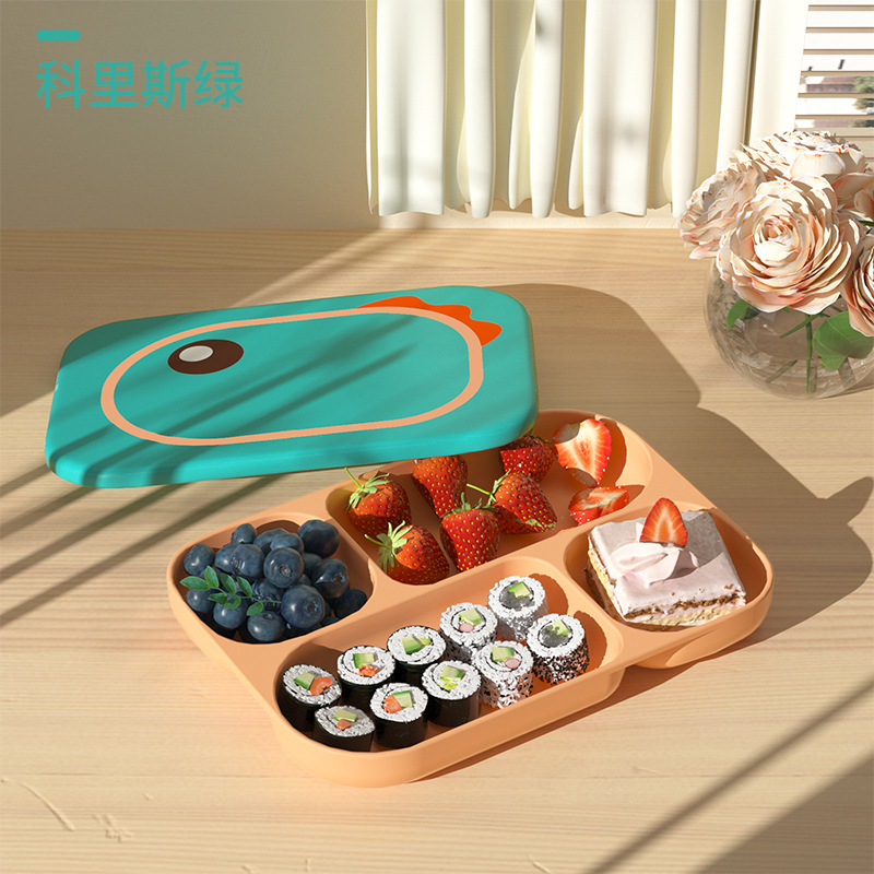 Bebé PP Placa de dinosaurio sub-Formato de vajilla para niños traje de bebé autoaprendizaje entrenamiento de alimentación tazón de comida complementario al por mayor