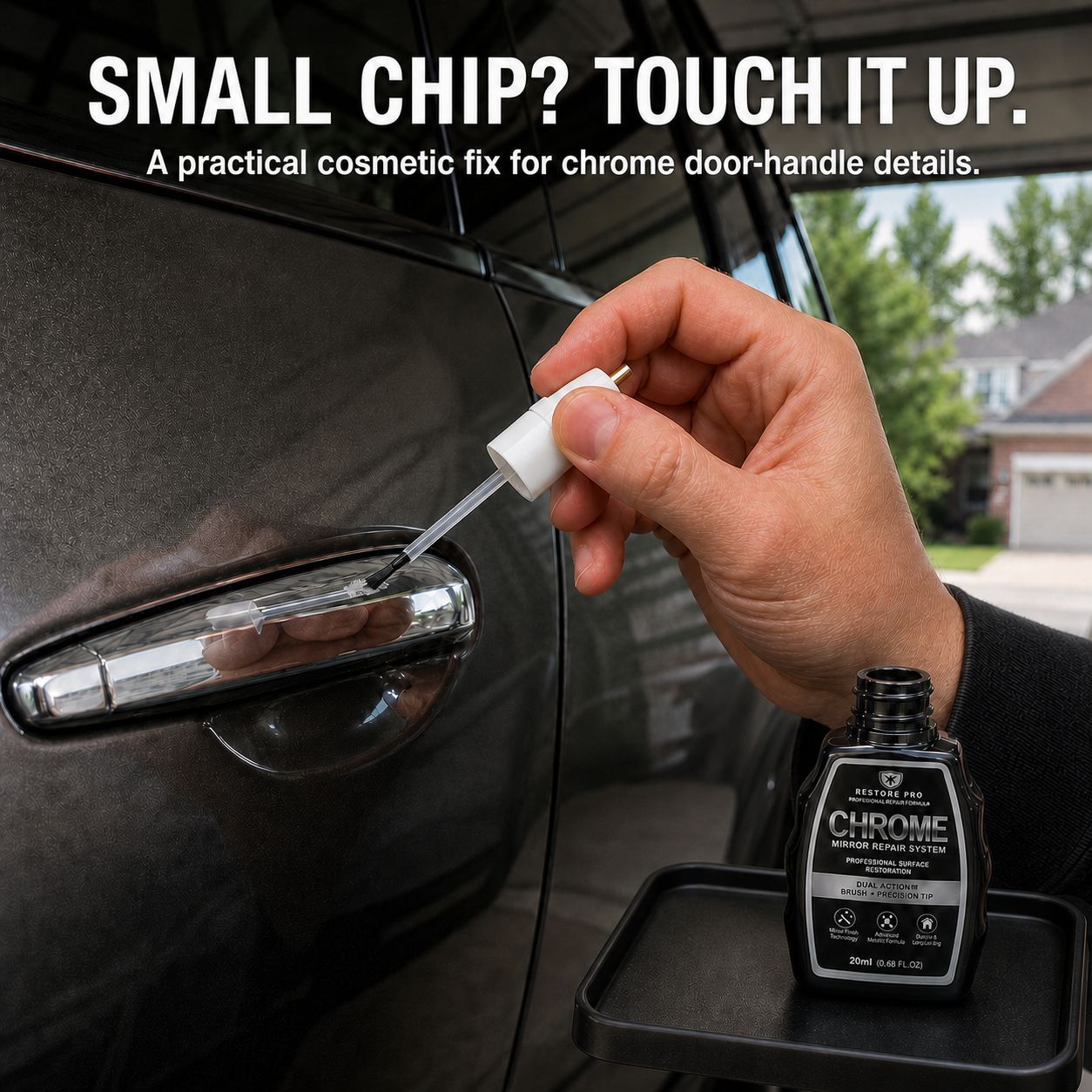 Cross-border car metal scratch repair pen, chrome-plated bright strip touch-up liquid, body electroplated parts paint chip repair and refurbishment paint