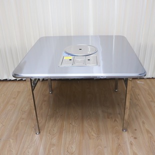 Industrial style commercial folding stainless steel hot pot table card type furnace induction cooker integrated table outdoor side stove barbecue table