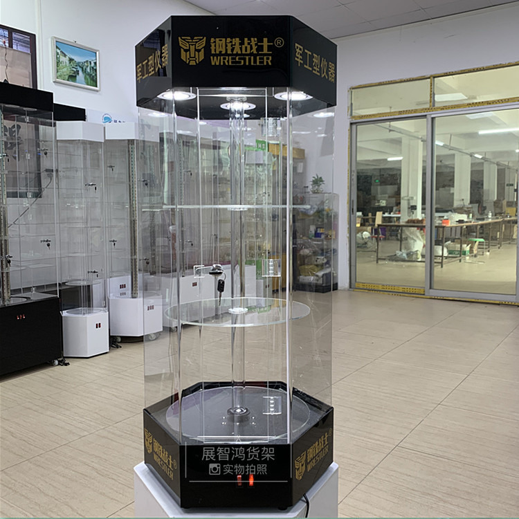 电动旋转水平仪展架展示柜商用有机玻璃电钻展示架亚克力产品展柜