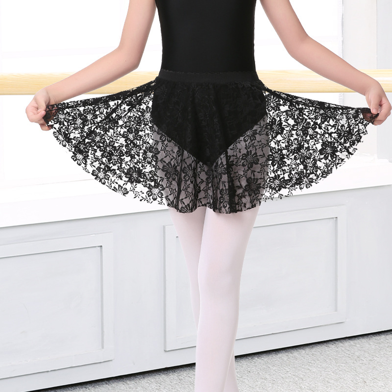 Falda de práctica de baile para niños falda de gasa de Ballet de verano para niñas falda de gasa para niños delantal de ropa de rendimiento de encaje