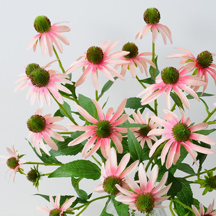 Factory Simulation Echinacea Simulation Chrysanthemum Home Dining Table Silk Flower Decoration Fake Flower Indoor Wholesale Floriculture