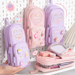 Large-capacity, high-fashion bookbag-style pencil case in a simple and cute design—perfect for young girls and students.