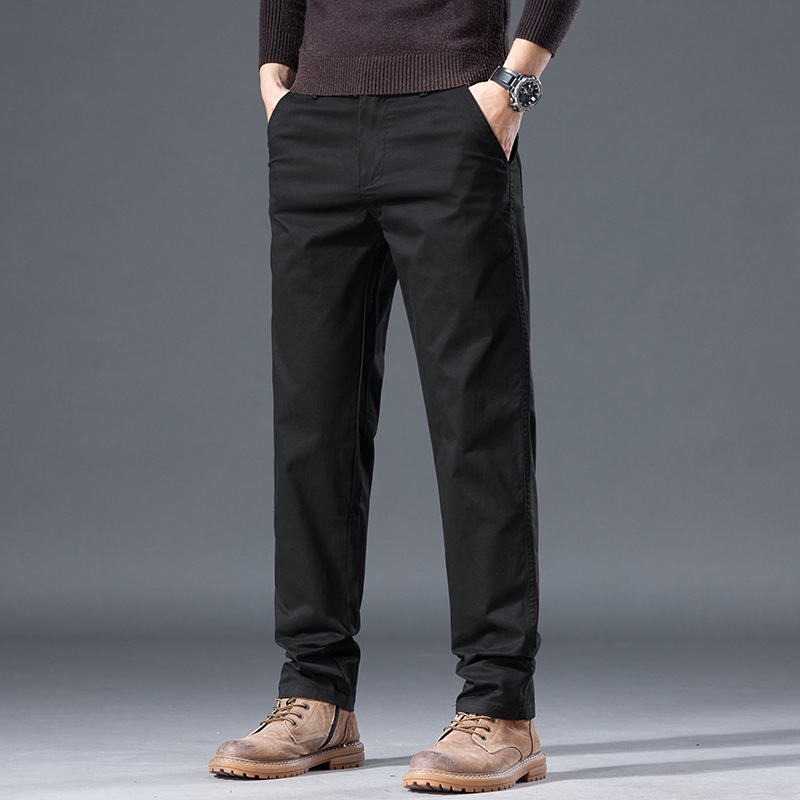 Autumn and Winter Men's Casual Pants Loose Elastic All-match Business Pants 2024 New Straight Long Pants Men's Wear