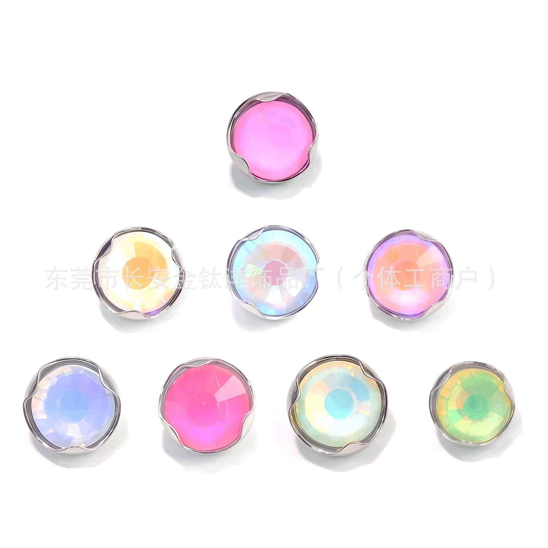 F136 Titanium Wave Edge Plated CZ Diamond Navel Nail Ear Bone Piercing Jewelry detail image 8