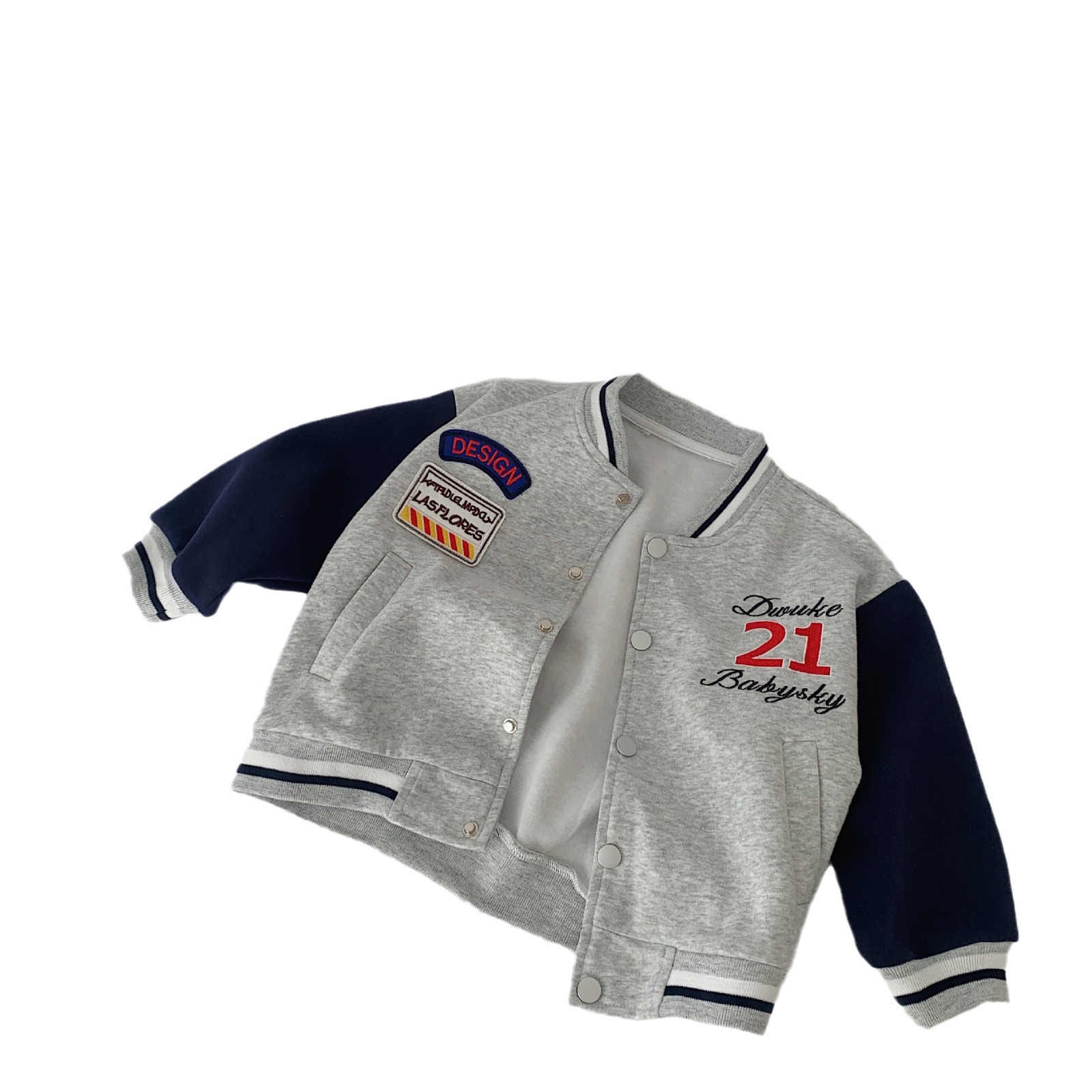 Maibao chaqueta de los niños 2024 primavera nuevos y niñas digital cardigan etiqueta superior ropa costura uniforme béisbol