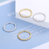 Thin starry sky, zirconium, ring with stone, jewelry, three colors, on index finger, simple and elegant design