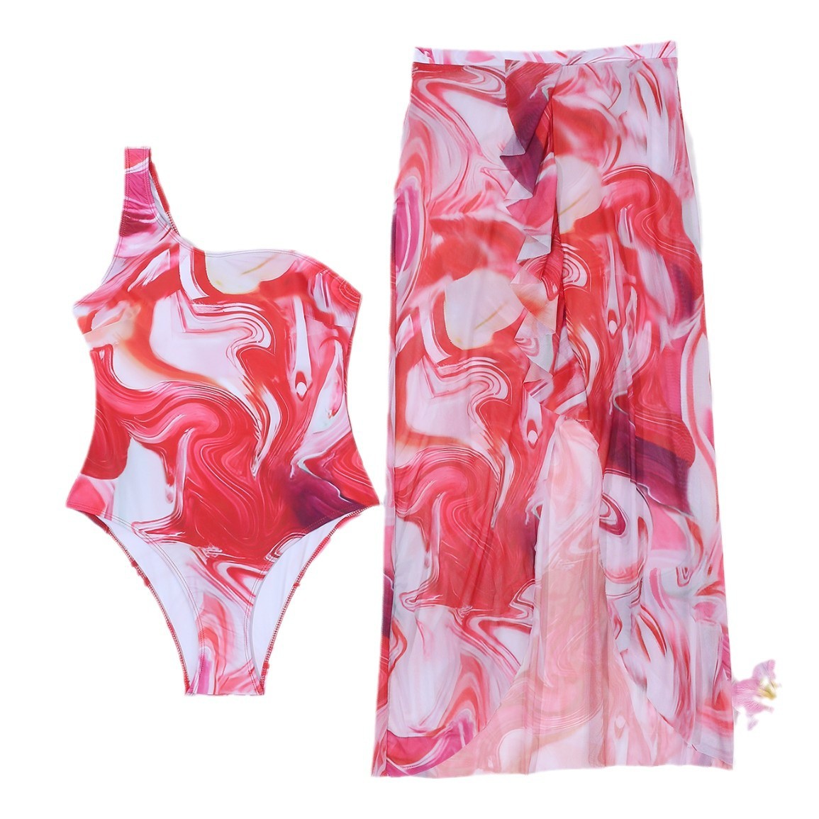 Europees en Amerikaans bestverkochte modieuze badpak uit één stuk met psychedelische kleuren en zonbescherming, set DY030_voghion.com