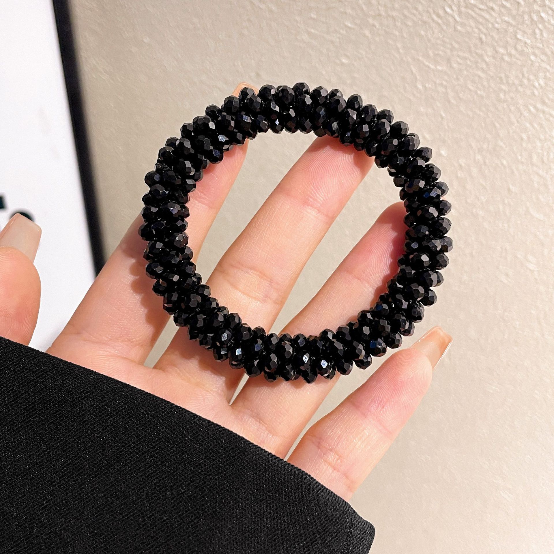 Pulseras de temperamento de doble propósito anillo de cabello de diamante de agua cuerda de cabello para mujeres 2024 nueva cuerda de cabeza de alta elasticidad atada de cabello tocado de banda de goma