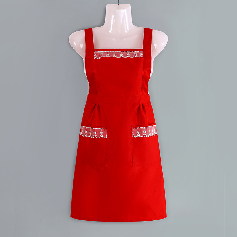 Delantal al por mayor marrón uniforme cintura hogar comercial anti-incrustante y aceite-prueba de las mujeres media princesa vestido de cintura