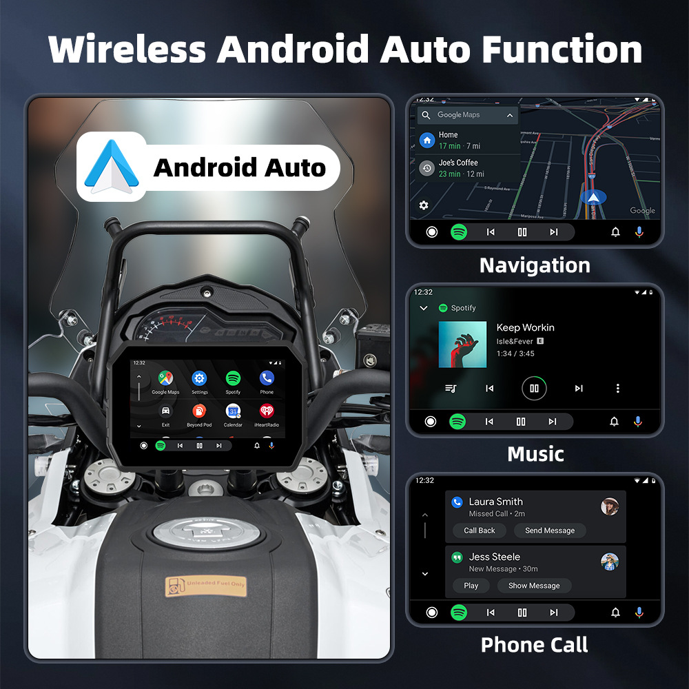 5inch Motorcycle Carplay Portable Cycling Navigation Screen Mobile Phone Carplay/Android Auto Interconnection