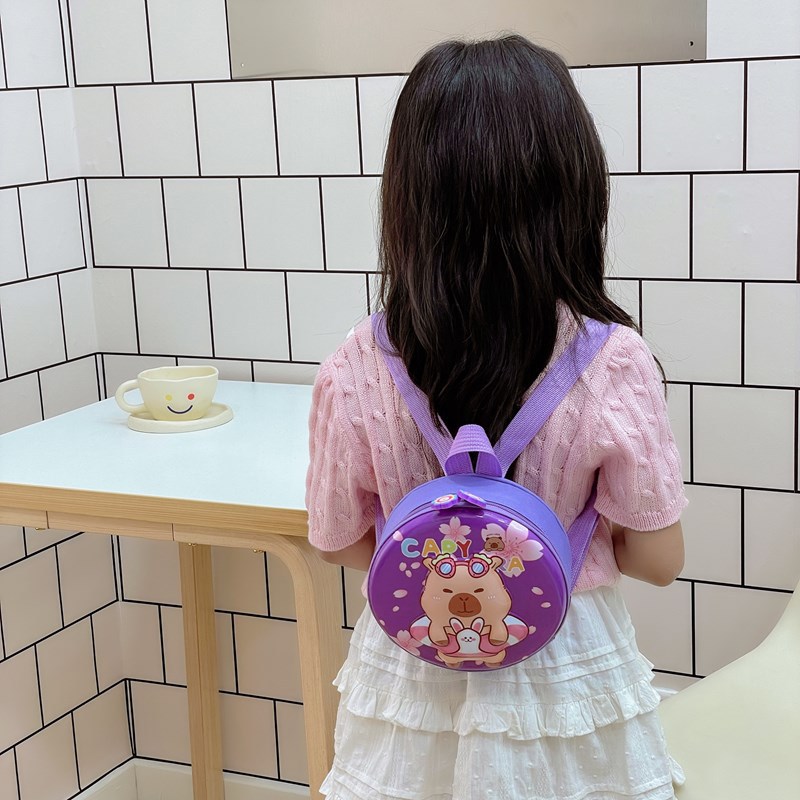 Kindergarten bebé bolsa pequeña de caparazón duro Kapibala mochila para niños y niñas snacks de viaje al aire libre mochila pequeña marea