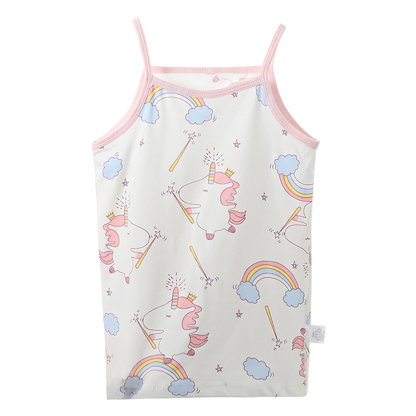 New Summer Girls' Cotton Camisole, Children's Tank Top, Thin Base Shirt for Young Girls and Toddlers