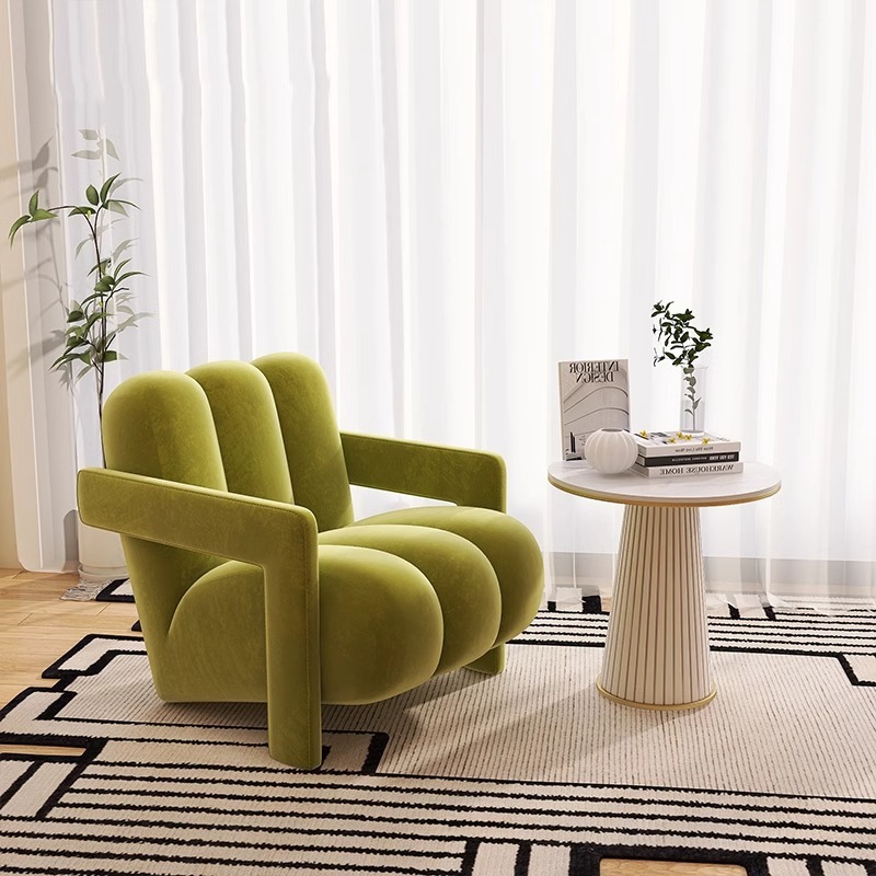 Sala de estar perezosa sofá de balcón simple sala de recepción moderna silla de aire crema diseñador de alta calidad
