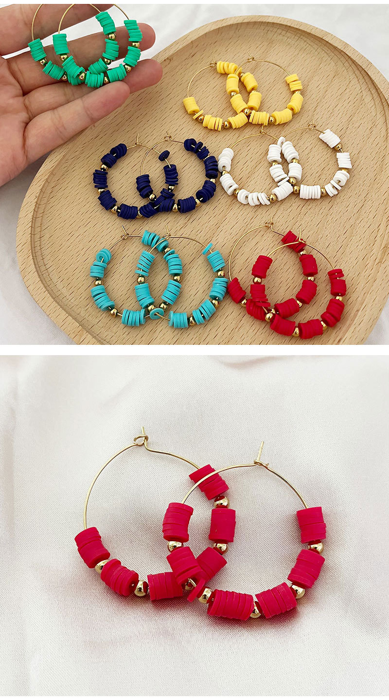 15g Weight 304 Stainless Steel Ear Needle Material 1 Pair Casual Simple Style Geometric 304 Stainless Steel Soft Clay Hoop Earrings