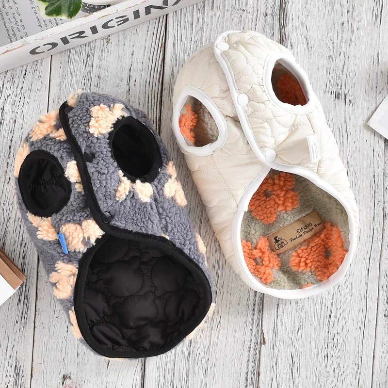 2024 новая одежда для домашних животных осенняя и зимняя двухсторонняя собака теплая хлопковая куртка