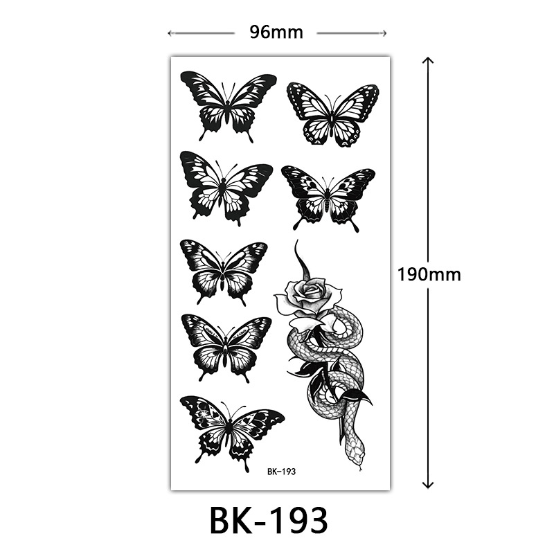 Tatuaje Temporal de Flores Boceto de Papel de Transferencia al Agua, Impresión por Transferencia de Agua, para Cuerpo image 199