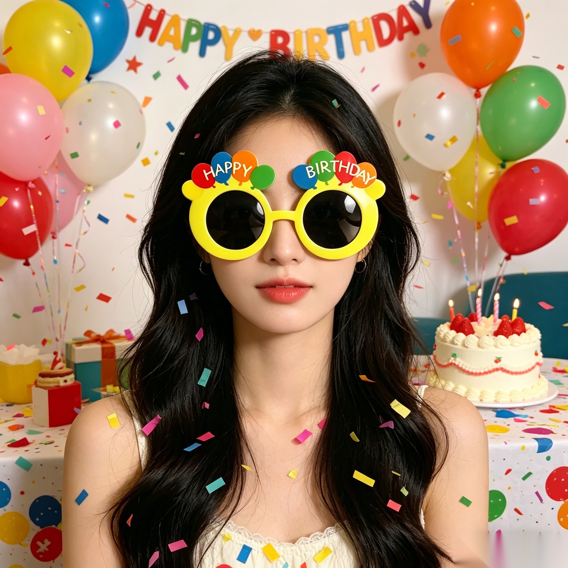 Cumpleaños temático fiesta gafas extrañas feliz cumpleaños pastel vela gafas de diseño de cumpleaños accesorios de fotos