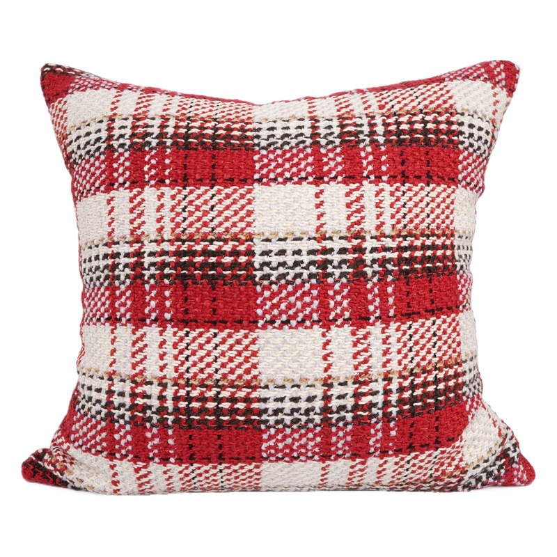 Transfronteriza nueva navidad de lana a cuadros de impresión de moda nueva funda de almohada cómoda sala de estar sofá tela para el hogar