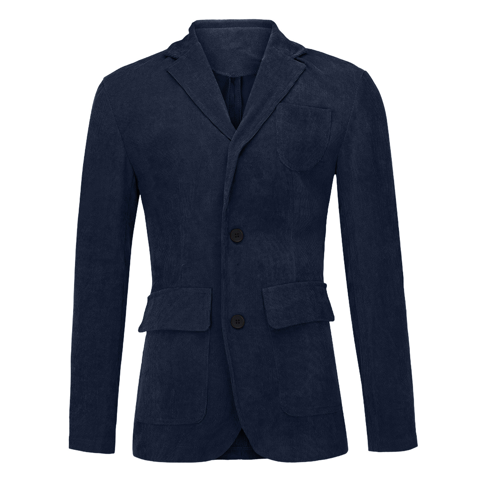 Primavera y otoño 2024 nuevo traje de pana retro casual chaqueta plana traje de color sólido para hombre