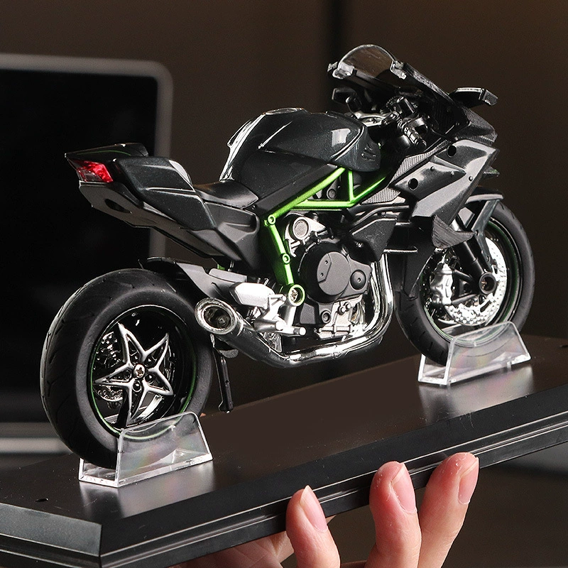 Kawasaki, металлический реалистичный мотоцикл, модель автомобиля, минифигурка, подарок на день рождения