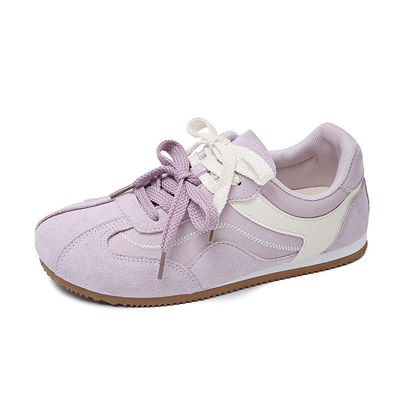 Púrpura retro plano zapatos de entrenamiento para mujeres 2025 nueva moda versátil y cómodo ligero al aire libre zapatos casuales Agan
