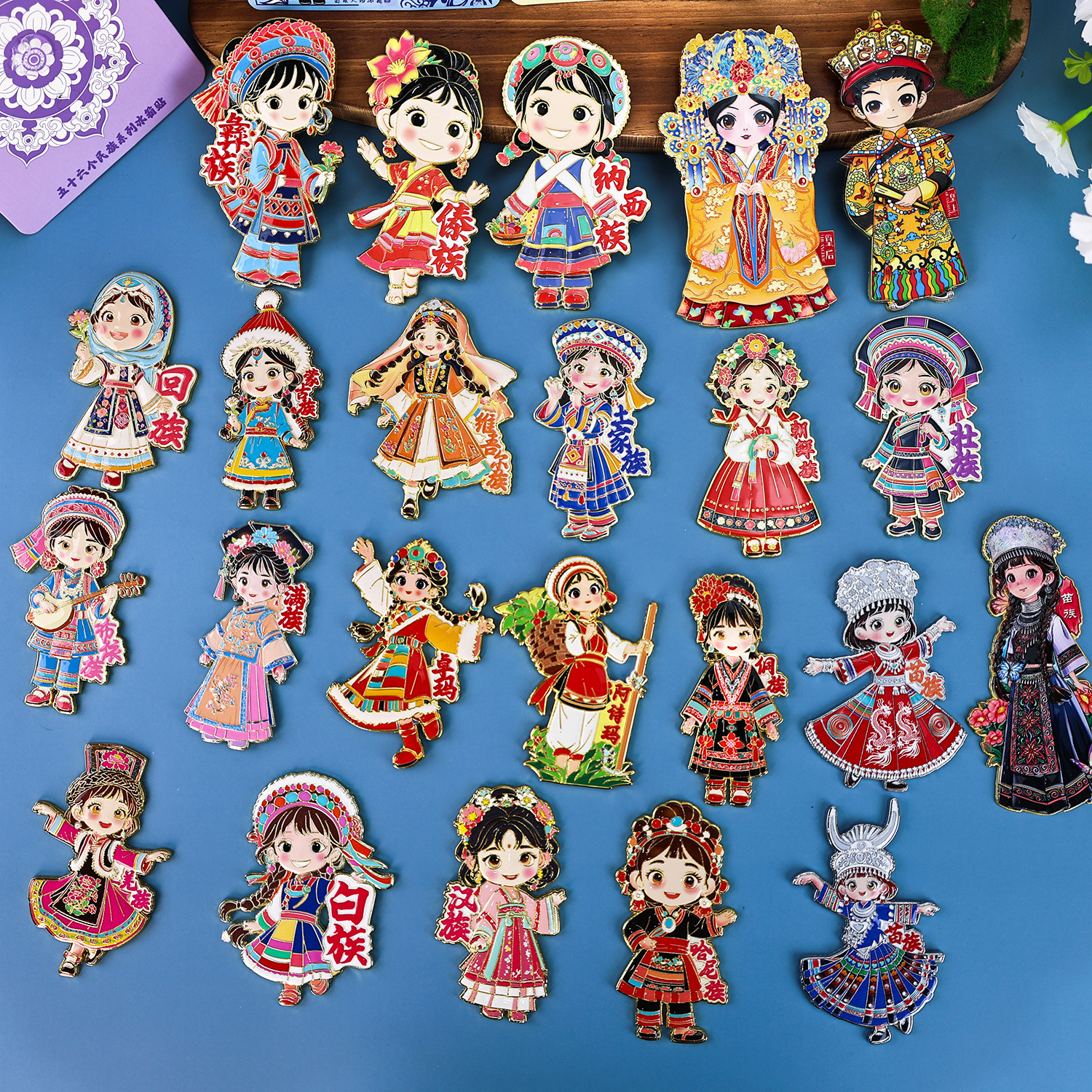ethnic wooden Chinese fridge magnet