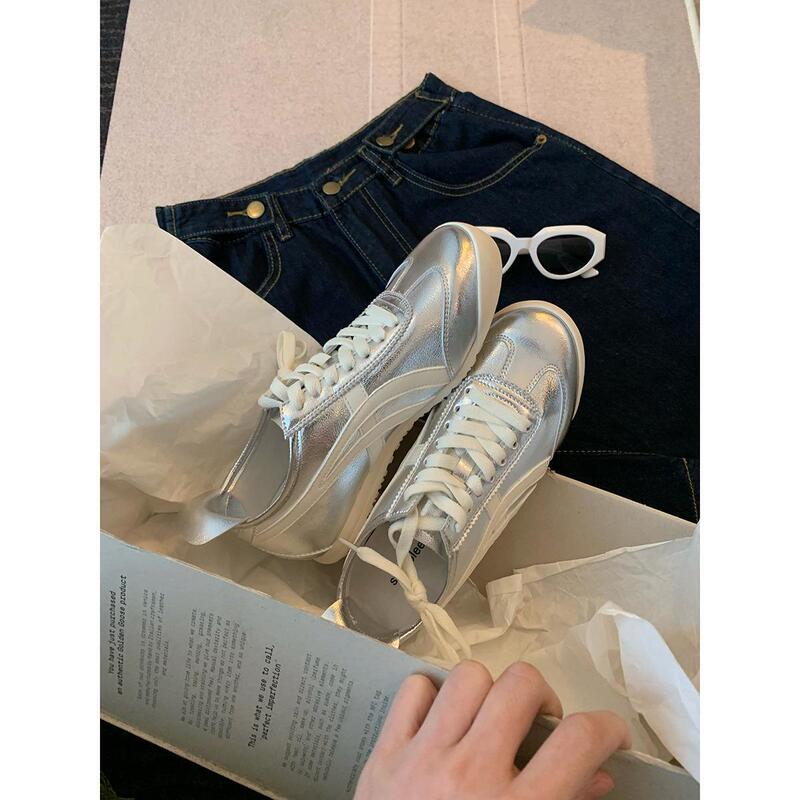 Grape Mom's Same Style Round Toe Versatile Retro Genuine Leather Moral Training Shoes 2023 New Sports Shoes Flats Forrest Gump Shoes for Women