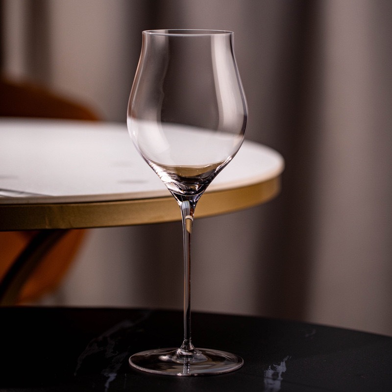 soplado artificial de vidrio de cristal ligero y delgado, taza de vino alto, taza de vino de bordeaux casera