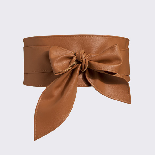 Women's Versatile Decorative Belt Women's Wide Waistband Soft Leather Ribbon Waistband Knotting Belt