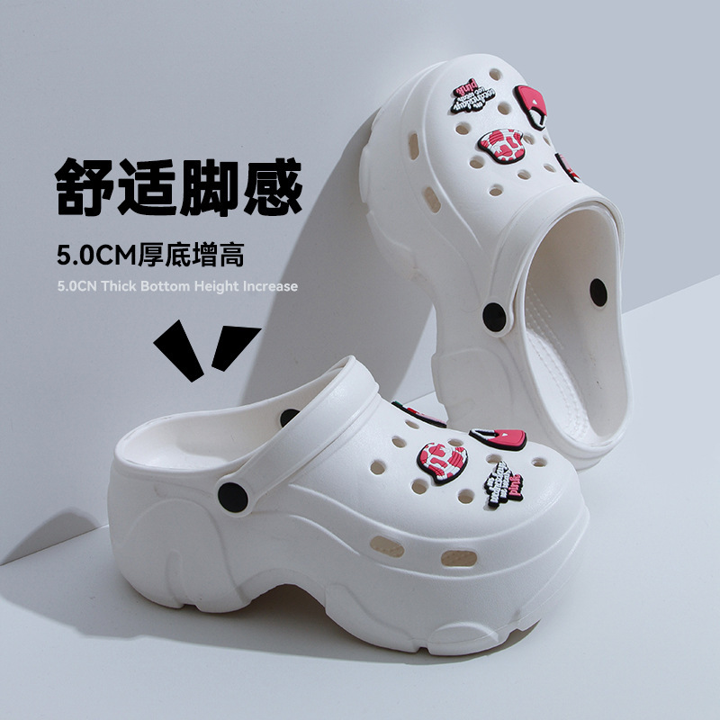 Eva Clogs Wholesale in Stock, Women's 2026 New Model, Summer Non-Slip Breathable Thick-Soled Height-Increasing Beach Sandals