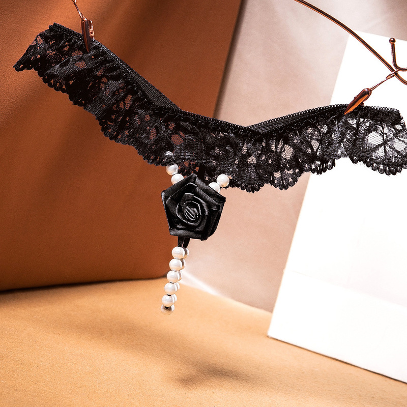 European and American Style One-Thread Beaded Friction Panties, Sexy See-Through Lace Edge Couple's Rose Temptation Thong European and American Style One-Thread Beaded Friction Panties, Sexy See-Through Lace Edge Couple's Rose Temptation Thong
