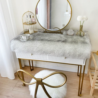 Table Cover, Desktop Decoration, Bedroom | Car Carpet - white-gray-tip-4040cm-square