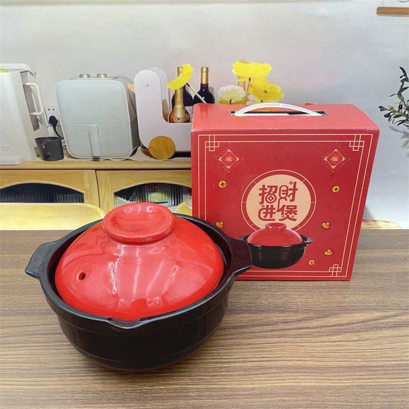 クリエイティブ新製品リチウム磁器土鍋家庭用ガスコンロ明火キッチン大容量スープ鍋シチューイベントプレゼントロゴ|undefined
